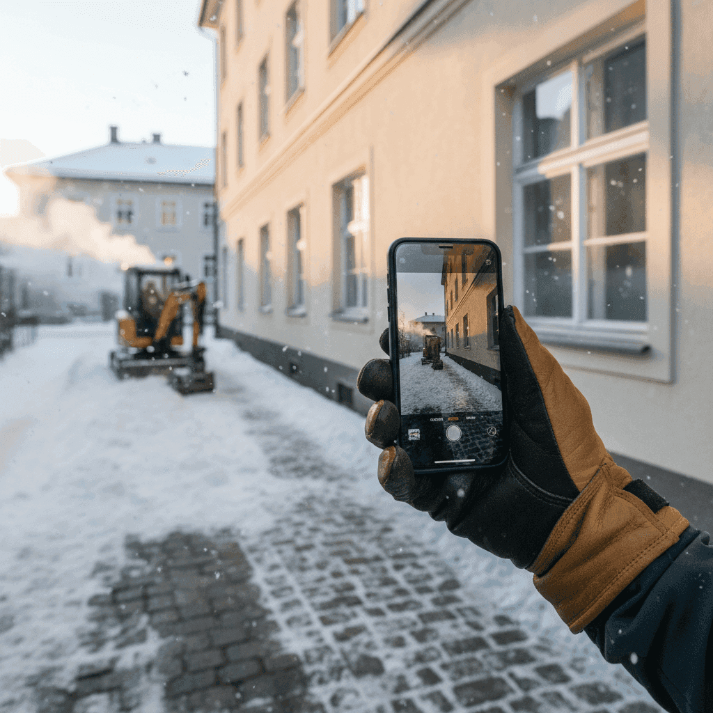 Smartphone-Dokumentation beim Winterdienst