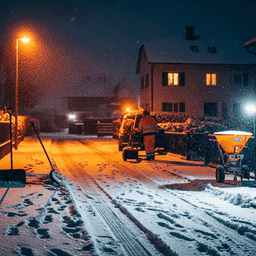 Winterdienst bei Nacht