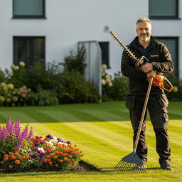 Hausmeister bei der Arbeit